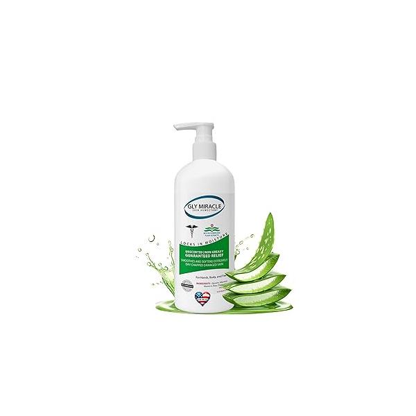 GLY MIRACLE Moisturizing Body Cream Lotion, 16 ounce - Non-Greasy Skin Humectant for Extremely Dry Skin, Hands, Body, and Feet, Fragrance-Free with Pure Glycerin Nourishing Hydration.