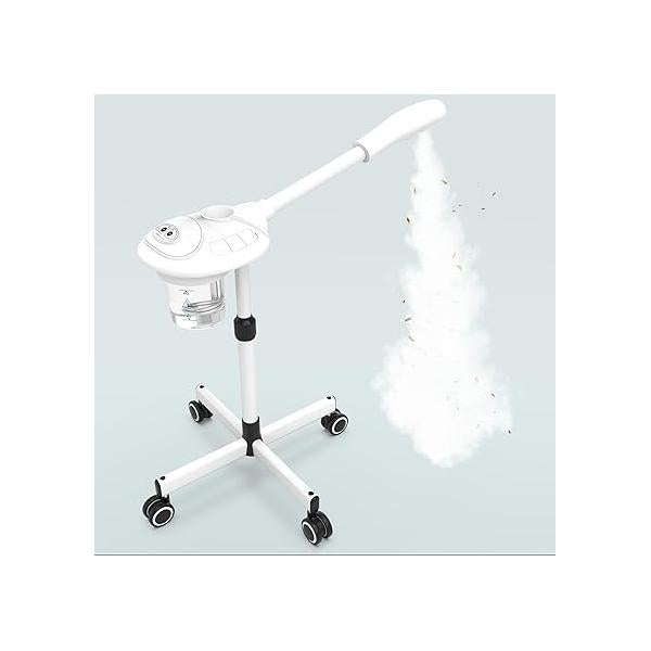TASALON Professional Facial Steamer with Ozone, Vapor ozono for Clean Skin, Firm Pores, Esthetician Home or Salon Use, Adjustable Height and Angle,White