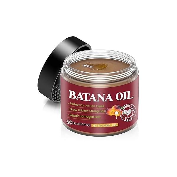 Dr. Sebi Organic Batana Oil: 100% Pure Unrefined - Promotes Hair Growth & Thick-Strong for Men Women 4.2 OZ