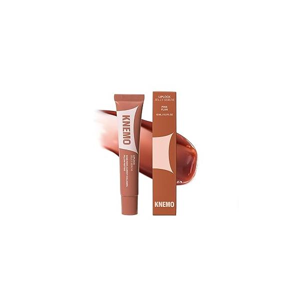 LipLock Jelly Serum for Dry Lips, Long-Lasting, Hydrating, Plumping, Glossy Mask with Rose PDRN, Carrot Collagen, Pillow Peptide, Moisturizing Tinted Lip Balm. (Pink Flan)