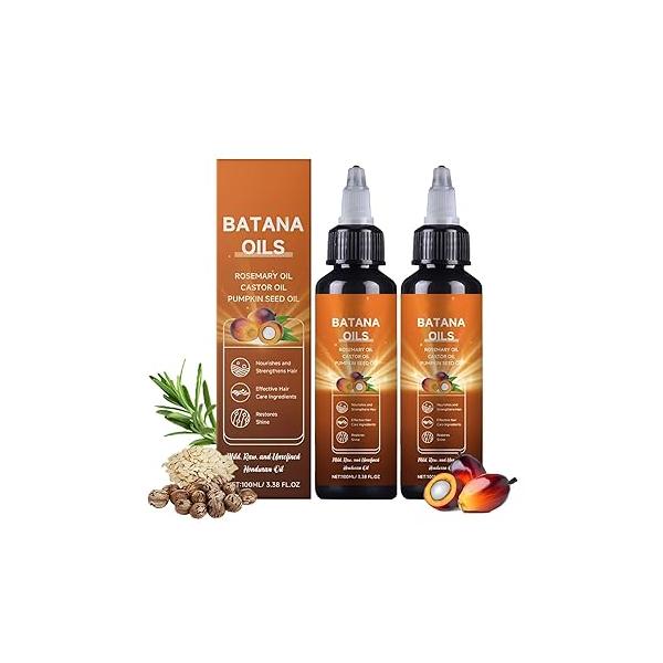 Batana Oil for Hair Growth - 4-in-1 Liquid Formula Rosemary Castor Pumpkin Seed | Strengthens, Nourishes Damaged Natural Regrowth Thinning