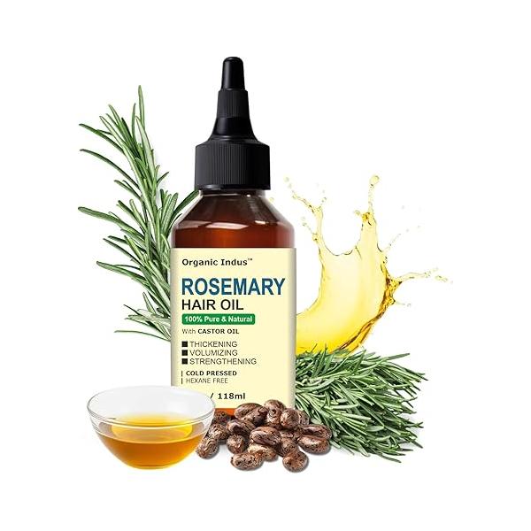 Rosemary Hair Oil for Growth 4oz (118ml) | strengthening Treatment, Nourishing & Volumizing For Growth, Skin Nourishing, Promote Eyelashes and Eyebrows