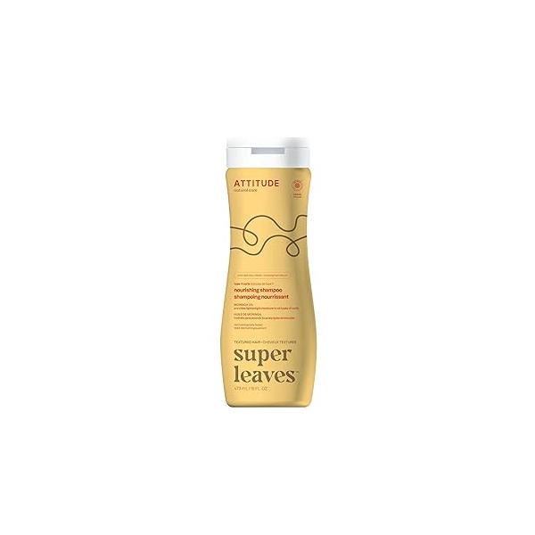 ATTITUDE Nourishing Shampoo for Curly Hair with Moringa Oil, EWG Verified, Vegan and Naturally Derived, 3a, 3b, 3c Curl Type, Provides Lightweight Moisture to Curls, 16 Fl Oz