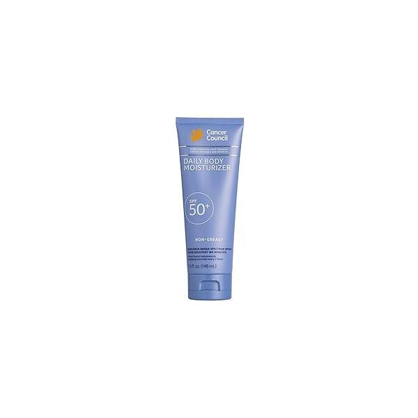 Cancer Council Sunscreen Body Lotion Moisturizer, SPF50+, Sun Care with Vitamin E, Aloe Vera, Broad Spectrum UVA/UVB Protection, Sensitive Skin, Paraben & Fragrance Free, Water Resistant, 150ml