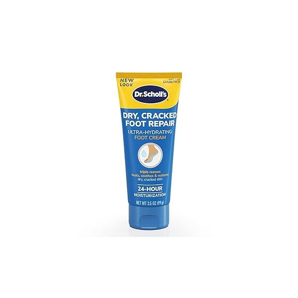 Dr Scholl's Dry, Cracked Foot Repair Ultra-Hydrating Cream Moisturizer, 3.5 oz, Skin Care Lotion with 25% Urea for Dry Feet, Heals and Moisturizes Healthy Feet