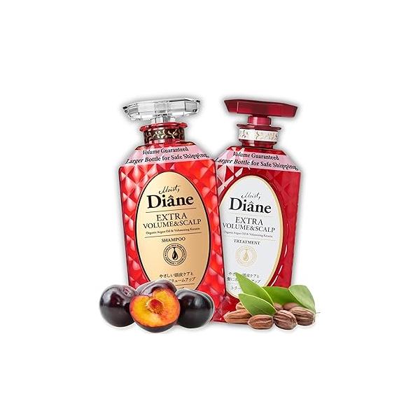 Moist Diane Hair Fall Shampoo and Conditioner Set for Fine Hair, Anti Loss Women & Men by Argan Oil, Keratin Ceramides from Japan, Silicone Sulfate Free 30.4 Fl Oz VOLUME SCALP