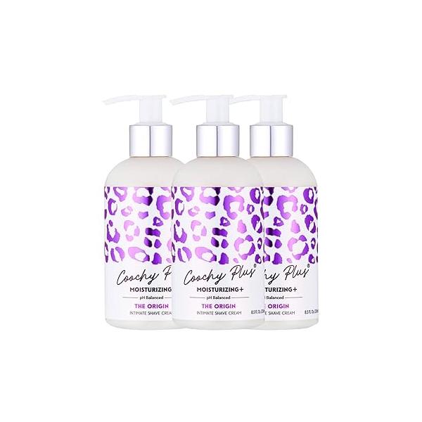 Coochy Plus Intimate Shaving Cream MOISTURIZING The Origin for Pubic, Bikini Line, Armpit and More - Rash-Free with Patent-Pending Formula-Prevents Razor Burns & Bumps, in-Grown Hairs, Itchiness