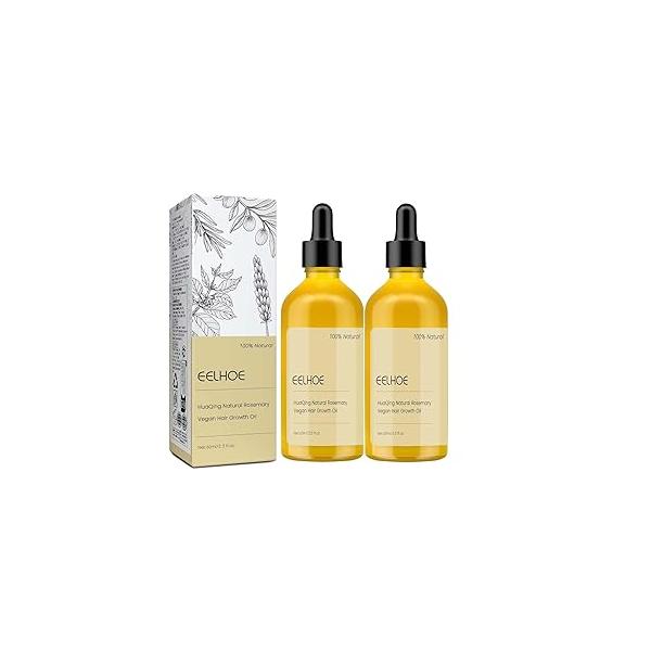 120 ML Eelhoe Natural Hair Growth Oil, Carvenchi Veganic Organic Rosemary Oil for Dry Damaged and Thin Hair. (2 Pcs)