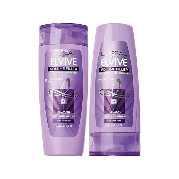 L'Oreal Paris Elvive Volume Filler Thickening Shampoo and Conditioner Set, 12.6 Ounce Each