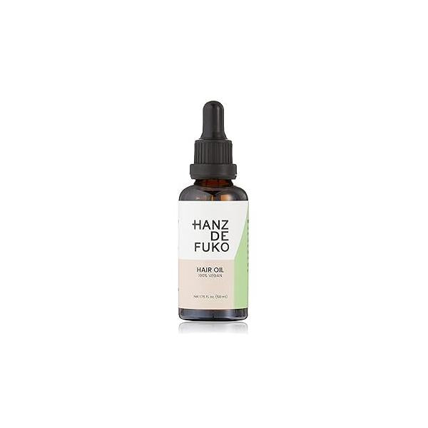Hanz de Fuko Vegan Hair and Beard Oil - Supports Growth, Health Softer, Smoother Hydrating Formula with Argan & Jojoba Oil, Vitamin E Grape Seed Extract -1.76 oz., Travel Size