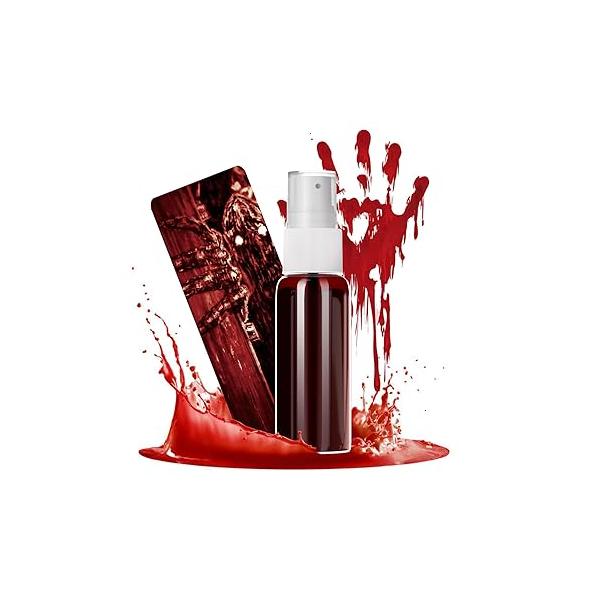 Halloween Fake Blood Makeup Kit - Realistic Washable Spray for Face, Body & Clothes Vampire, Zombie Monster Cosplay Effects