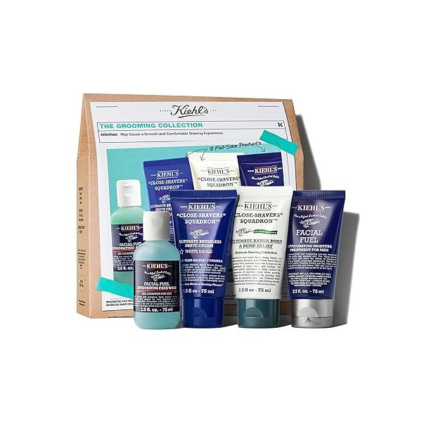 Kiehl's Men's Shaving Regimen Gift Set - $88 Value Including Face Wash, Cream, After Shave Gel & Moisturizer For All Skin Types
