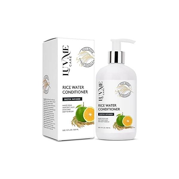 Luv Me Care Rice Water Hair Growth Conditioner 10 Fl Oz with Biotin, for Growth, Improve Strength, Volume, and Shine, Deep Conditioning Dry, Frizzy, or Curly Strands 1