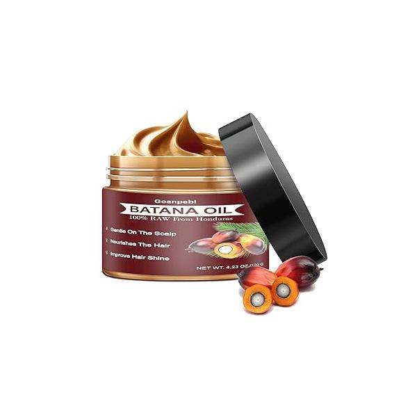 Raw Batana Oil for Hair Growth, Dr. Sebi Pure Natural Moisturizing Scalp, Unrefined Mask from Honduras Promotes thickness & Strength Men Women 4.2 oz