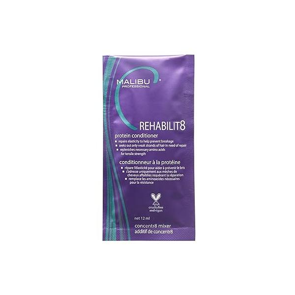 Malibu C REHABILIT8 Smoothing Protein Conditioner - Replenishes Hair & Amino Acids to Prevent Breakage Hydrating for Damaged