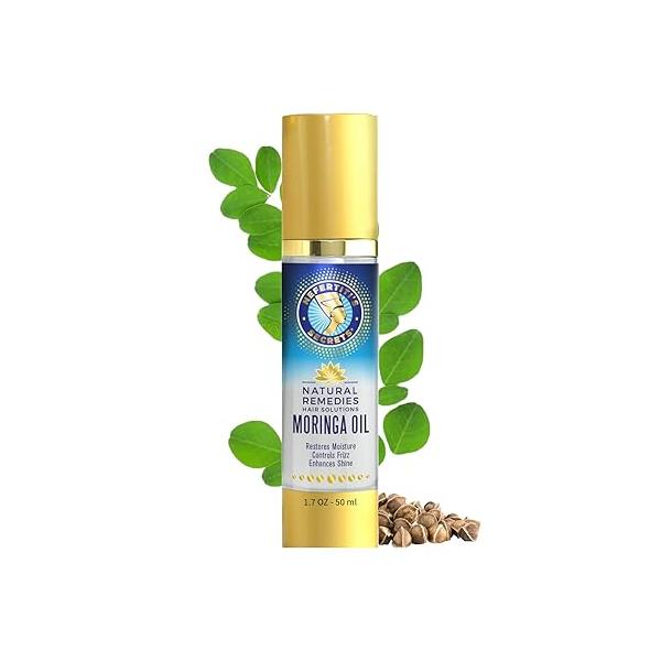 Nefertiti's Secrets Moringa Oil Organic Hair Growth - Wild Pure Rosemary for Nourishment, Rejuvenate & Moisturize Curly Secret Products 1.7 Ounce / 50 mL