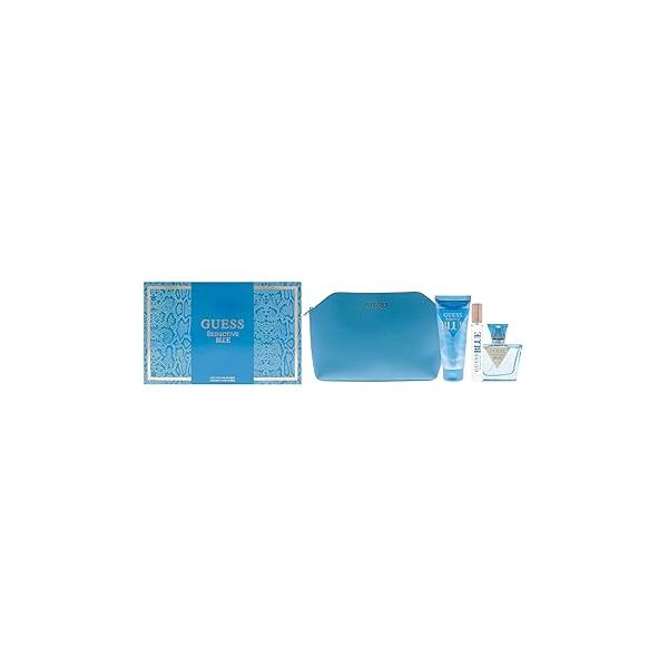Guess Seductive Blue for Women - 4 Pc Gift Set 2.5oz EDT Spray, 3.4oz Body Lotion, 0.5oz Pouch