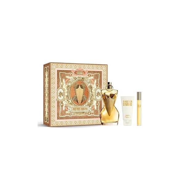 Jean Paul Gaultier Divine for Women - 3 Pc Gift Set 3.4oz EDP Spray, 0.3oz Spray Mini, 2.5oz Body Lotion