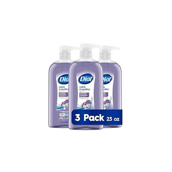 Dial Body Wash, Calm & Soothe Lavender Jasmine Scent, 23 fl oz, Pack of 3