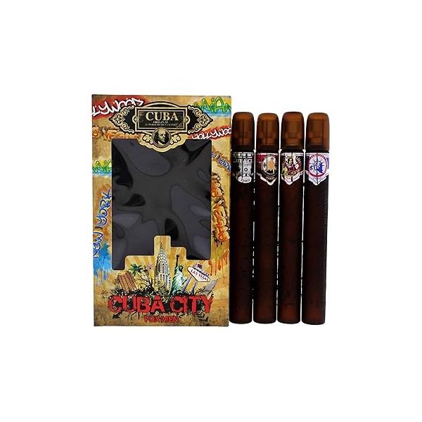 Cuba City 4-Piece Set for Men, (Hollywood + Vegas Miami New York)