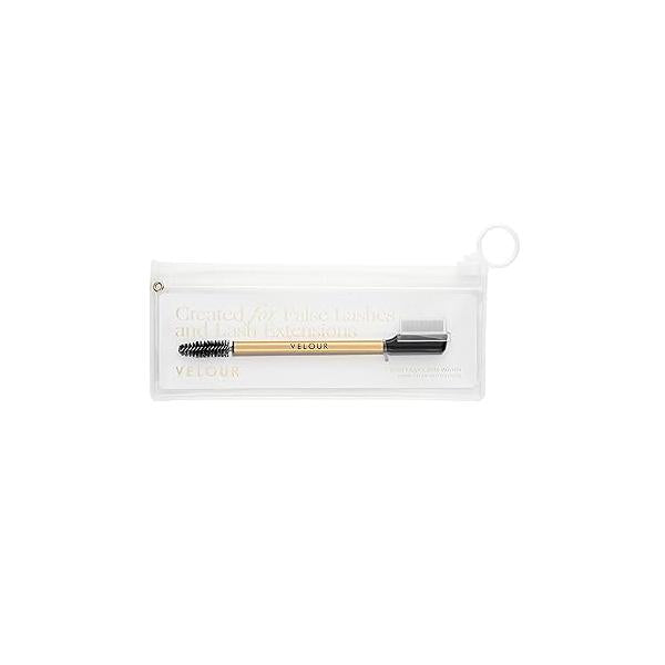 Velour Too Clean Lash Wand, 2 in 1 Eyelash Cleansing Brush for False Lashes and Extensions, Brow