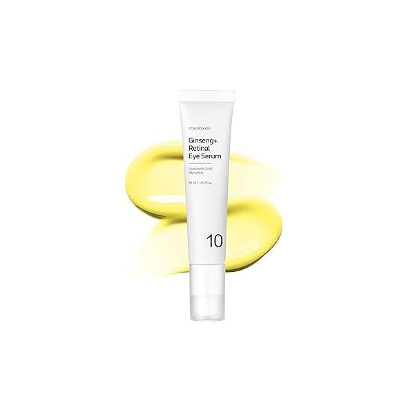 Ginseng Plus Retinal Eye Serum with Niacinamide Bakuchiol Correction for Puffy Bags Fine Lines Dark Circles Wrinkles, Korean Skin Care, 30ml, 1.01 fl.oz.