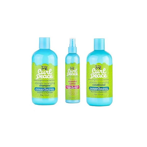 Just For Me Kids Curl Peace Hair Products Combo (SHAMPOO, CONDITIONER & WONDER SPRAY)