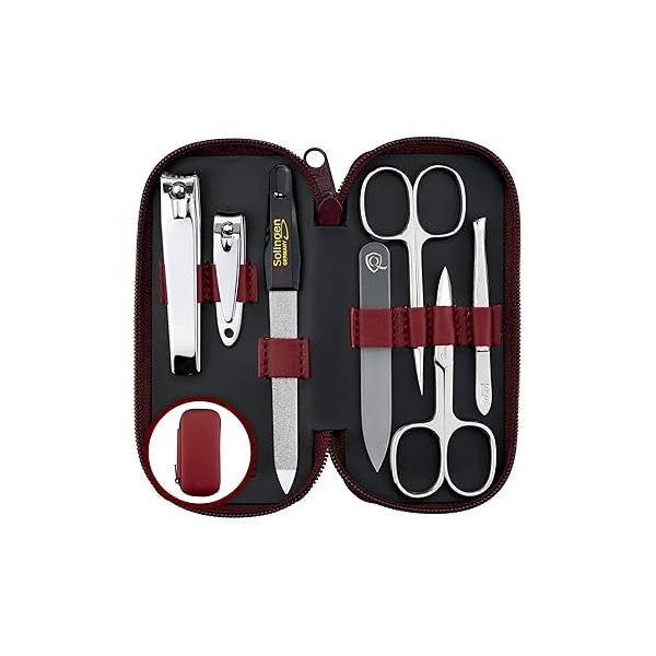 marQus Manicure Sets for Women & Men from Solingen Germany with glass nail file - Quality Grooming Kit Incl. Nail Clippers file, Perfect Pedicure.
