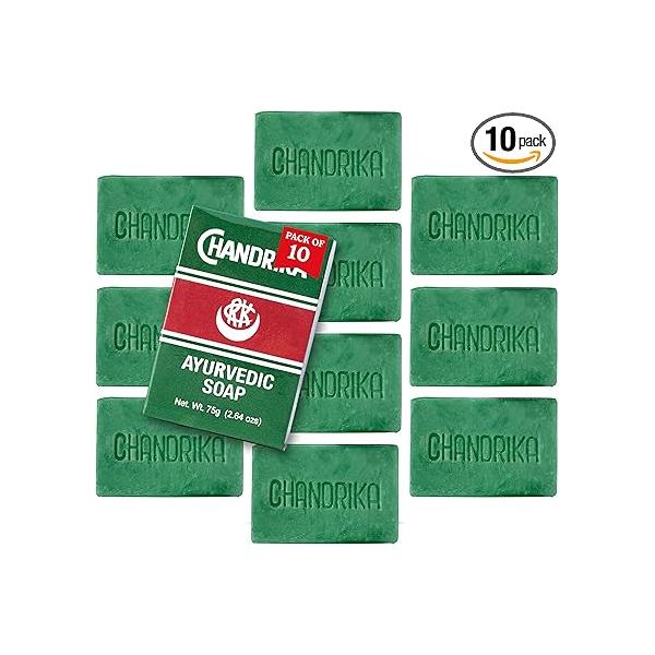 Chandrika Bath and Body Ayurvedic Bar Soap, Pack of 10 - DIRECT FROM CHANDRIKA AUTHORIZED IMPORTERS AND DISTRIBUTORS. OF ORIGINAL LINE