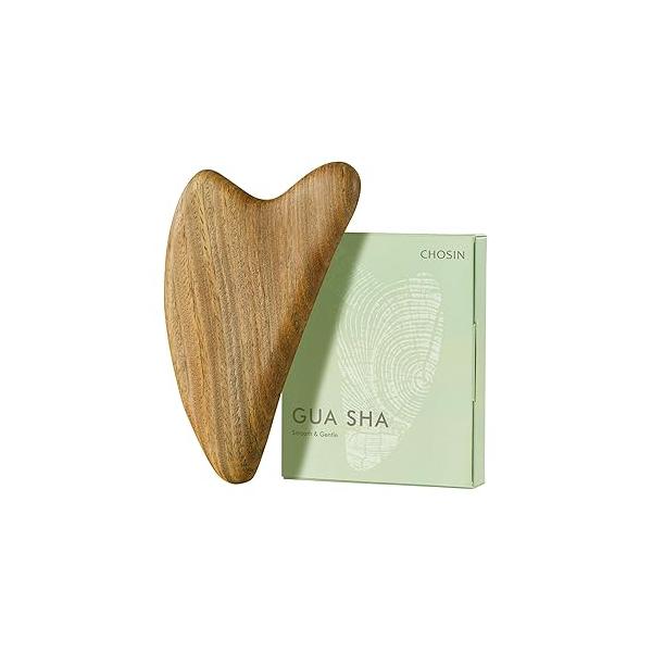 CHOSIN Gua Sha Tool for Face & Body: Massager Lymphatic Drainage - Jaw Lifting Anti-Aging, Relieve Pain Women Men Self Care Gift (Olive Wood)