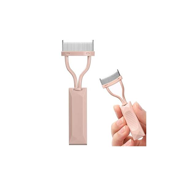 Eyelash Comb Separator, Arc Designed Lash Definer Makeup Mascara Applicator With Cover, Eye Cosmetic Brush Tool (Black)