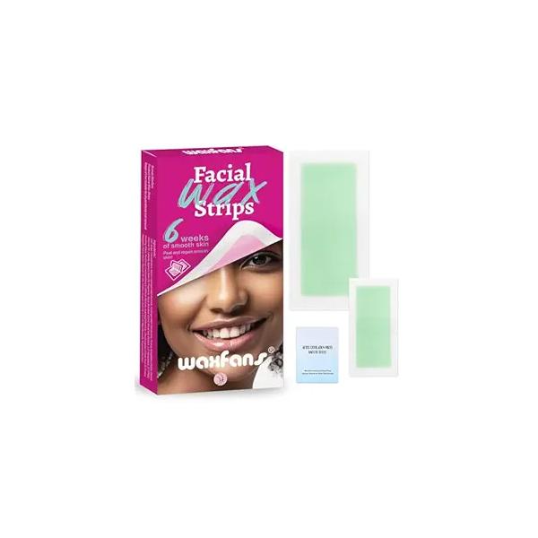 Face Wax Strips for Hair Removal - Facial, Eyebrow,Lip & Body Women | No Heating Required, Travel-Size 60 Pcs with Cleansing Wipes 4-6 Weeks Smooth Skin