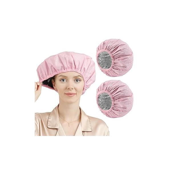 YIZIJIZI 2 Pieces Heat Cap for Deep Conditioning, Conditioning Made of Aluminum Foil Home and Salon Use, Hair Dyeing(Leopard Print)