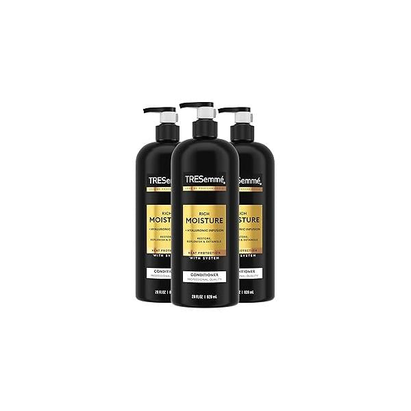 TRESemmé Moisture Rich Hydrating Conditioner 3 Count for Dry Hair Formulated With Pro Style Technology 28 Fl Oz