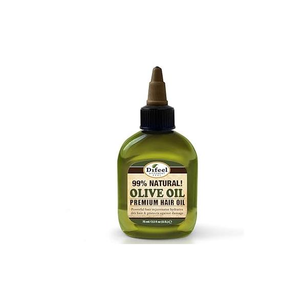 Difeel Premium Natural Hair Oil - Olive 2.5 ounce (6-Pack)