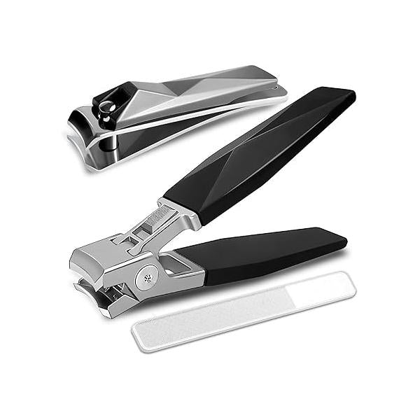 German Nail Clippers, Toenail Clippers for Thick Toenails, Toe Nails Seniors, Finger NailClippers Large Wide Jaw Opening with Catcher, No Splash Lock