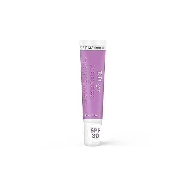 DERMAdoctor DD Caffeine Eye Cream for Dark Circles, Illuminator, Anti Aging, with SPF 30 Puffiness, Bags Under Eyes, Defining Radiance Eyes Cream; Dermatologist Formulated - 0.5 oz