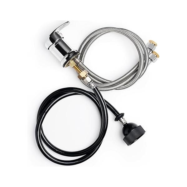 Professional Beauty Salon Shampoo Sink Bowl Faucet and Sprayer Kit with Vacuum Breaker Flexible Spray Hose - Chrome Finish