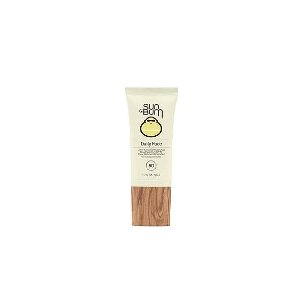 Sun Bum Daily SPF 50 Face Sunscreen Lotion - Broad Spectrum Moisturizing Facial with Vitamin E Vegan and Hawaii 104 Act Compliant (Without Octinoxate & Oxybenzone) Travel Friendly 1.7 oz