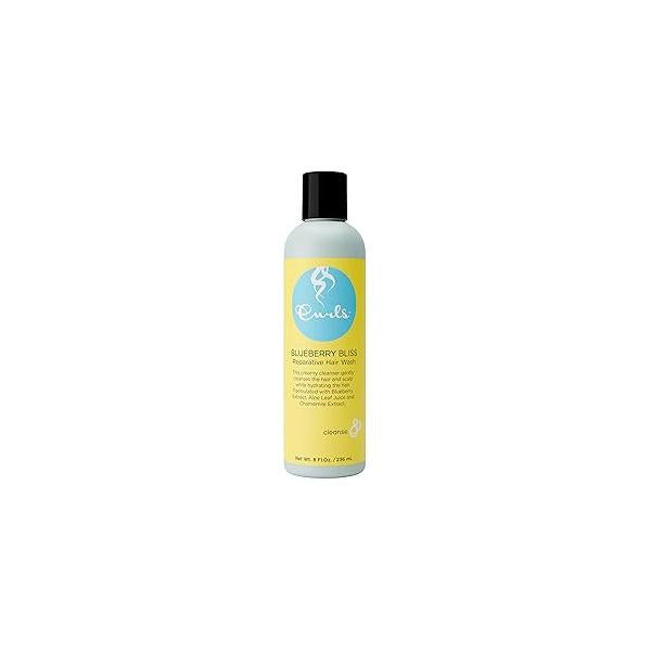 Curls Blueberry Bliss Reparative Hair Wash - 8 oz, Encourage Balanced Scalp, Rich and Creamy Sulfate-Free Cleanser, For Wavy, Curly, Coily Types