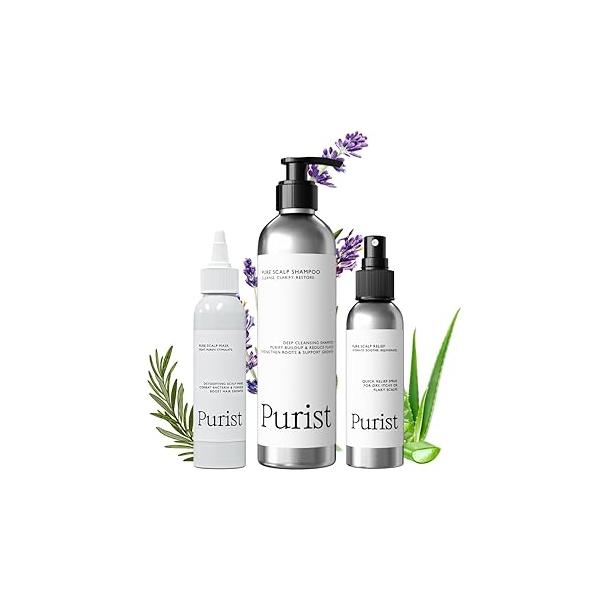 Dandruff Care Trio - Mask, Shampoo & Spray Antibacterial Deep Cleansing Hydration for Dry, Itchy, Flaky Scalp Supports Hair Growth Health Natural, Sulfate-Free, Paraben-Free, Vegan
