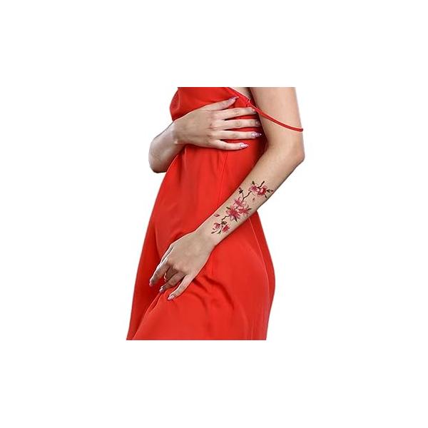 Flower Vine Temporary Tattoo Body Art Transfer Sticker for Women 5 Sheets