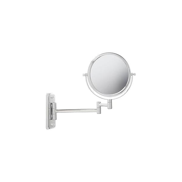 JERDON 6-Inch Two-Sided Swivel Wall Mount Mirror - Makeup with 5X Magnification & 10-inch Extension Chrome Finish Model JP7508C
