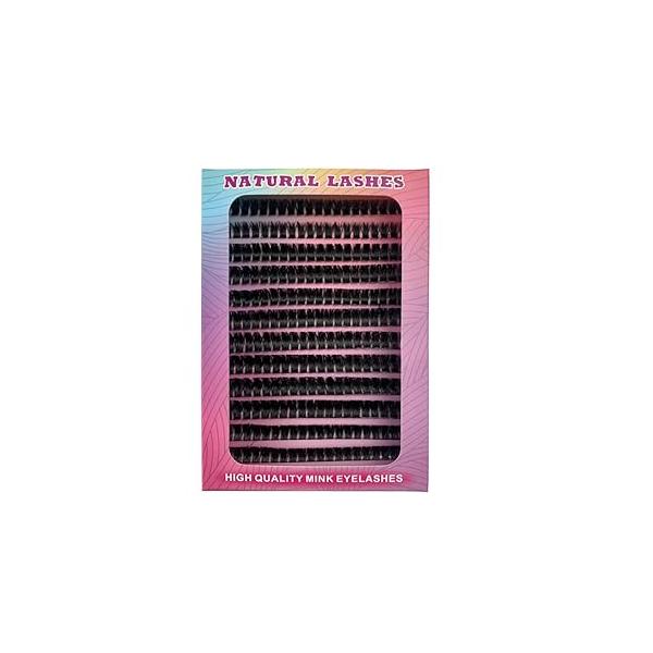 DIY Lash Extension Kit - 240pcs Wispy Clusters & Fluffy Mix (10-18mm) with D Curl for Effortless Volume, Reusable Cluster Eyelash Extensions