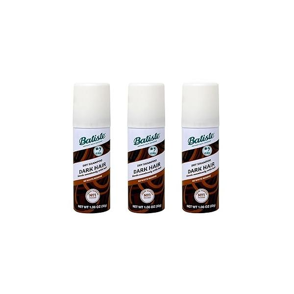 Batiste Dry Shampoo, Dark, Mini 1.06 fl. oz. (Pack of 3)