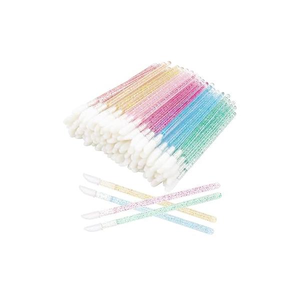 300 Pieces Disposable Lip Brushes Premium Lipstick Gloss Wands Applicator Makeup Tool Kits (Mixed 6 color)