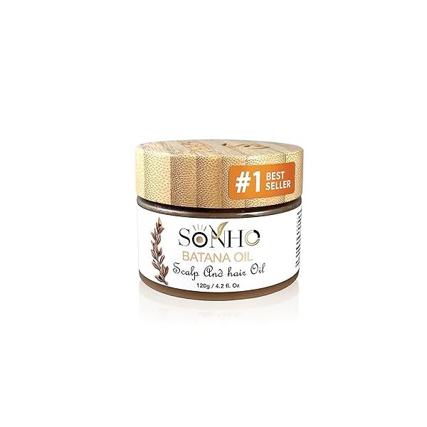 SONHO Raw Batana Oil for Hair Growth -veganic natural hair growth oil, Sourced from Honduras,botana,dr sebi organic, Unrefined & 100% Organic - Prevents Loss, Strengthens