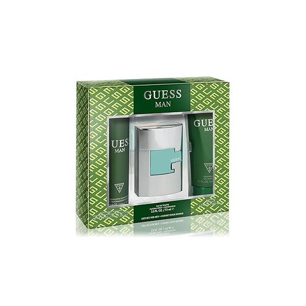 GUESS Man Eau de Toilette 3 Piece Gift Set - Cologne Spray 2.5 Fl. Oz., Deodorizing Body 6.0 & Shower Gel 6.7 Oz.