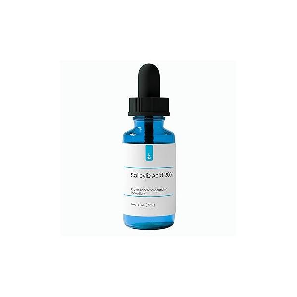 Salicylic Acid 20% Solution, 1 fl oz Glass Dropper, Pure & Simple Serum