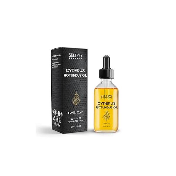 Selirxy Cyperus Rotundus Oil for Sensitive Skin, Shave Men and Women, 100% Pure Natural Exclusive Formula Reducing Body Hair Growth, Deep Moisturizing & Skin Soothing - 60ML